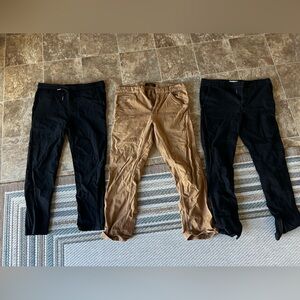Men's Black and Tan Pants 3 pairs boxy